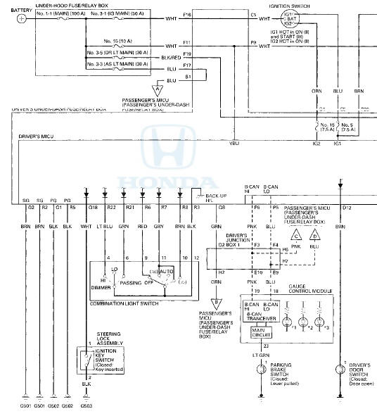 Honda Accord: Circuit Diagram - Exterior Lights - Body Electrical ...