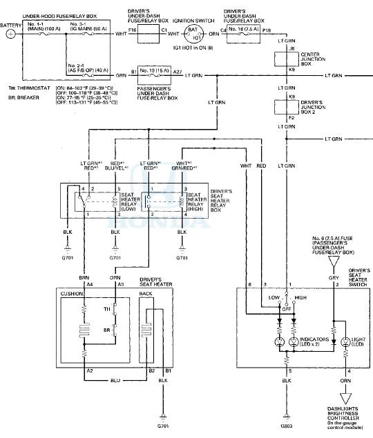 Honda Accord: Circuit Diagram - Seat Heaters - Body Electrical - Honda ...